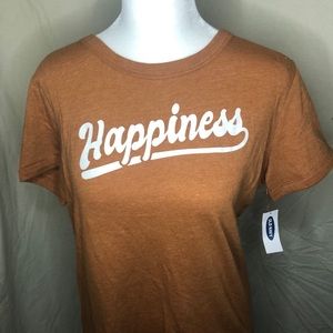 NWT MED Cute “Happiness” Orange Short Sleeve Tee!